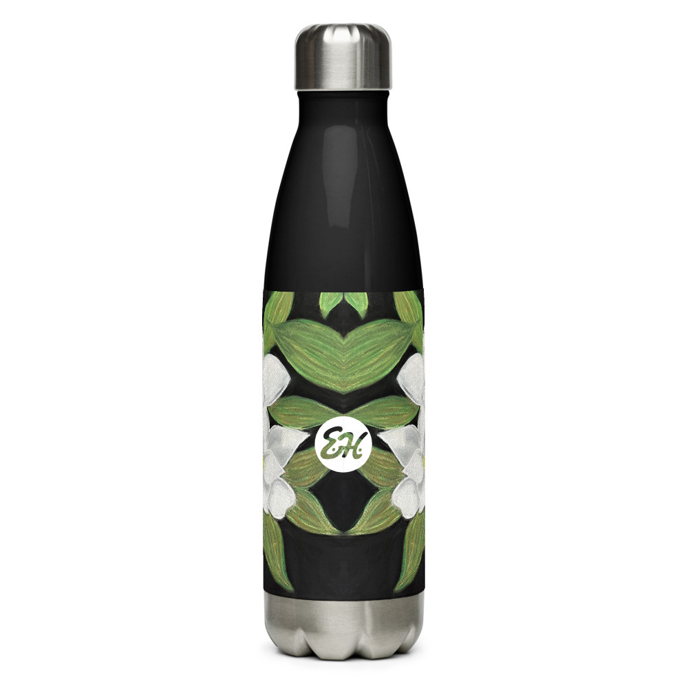 Magnolias stainless steel water bottle features the artwork of child artist  Ella Grace Helton